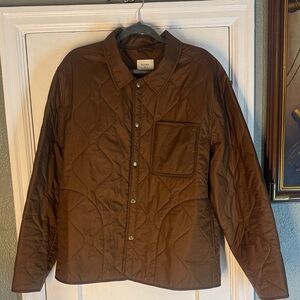Billy Reid Brown Quilted Shirt Jacket